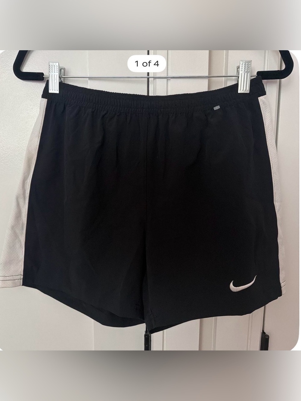 Nike black shorts with white side panels